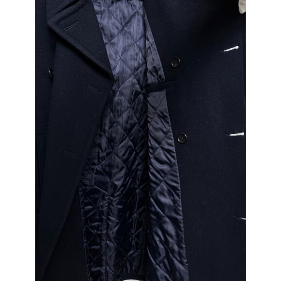 Banana Republic Factory Men's Wool Blend Navy Peacoat - Picture 6 of 7